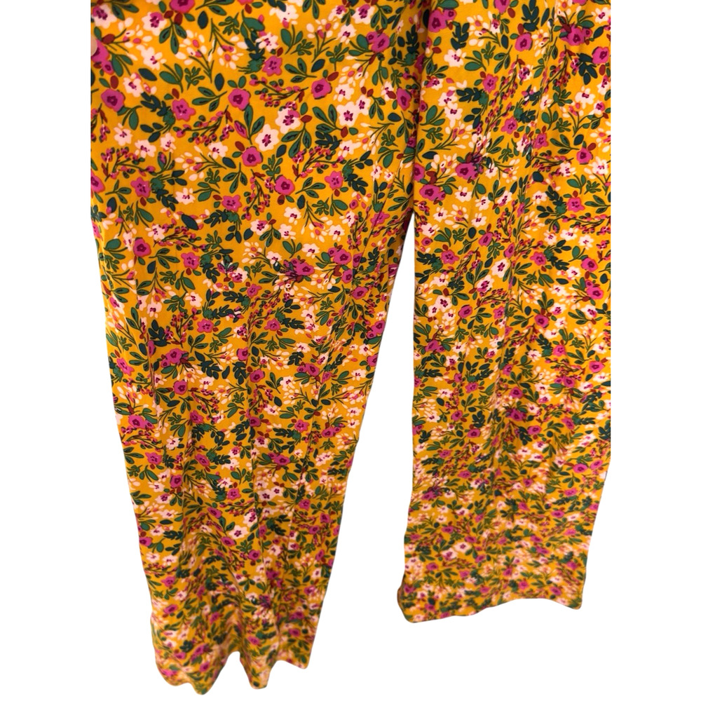 CREWCUTS J. Crew Girls' Sz 10 Floral Smocked Puff Sleeve Wide Leg Jumpsuit - Picture 8 of 10